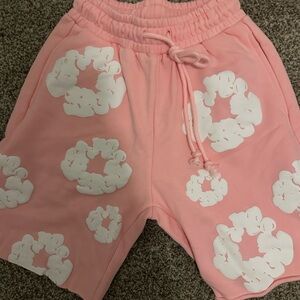 Denim tears Pink Shorts with White Cloud Print